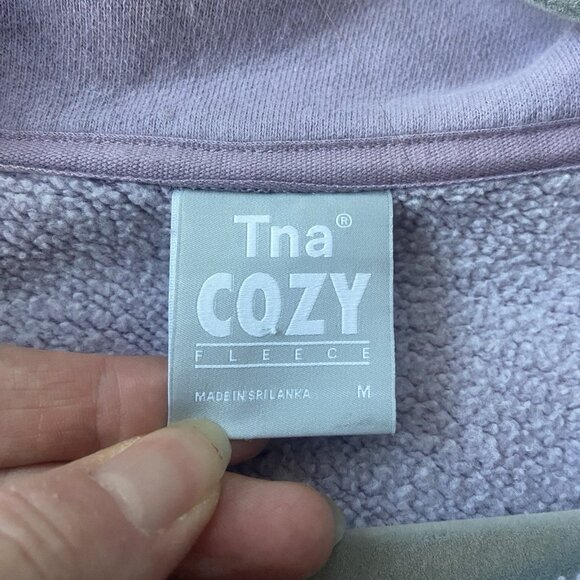 TNA Cozy Fleece Perfect 1/4 Zip Sweatshirt Cropped Size M - Picture 6 of 6